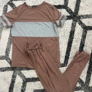 Brown and Gray Lounge Set